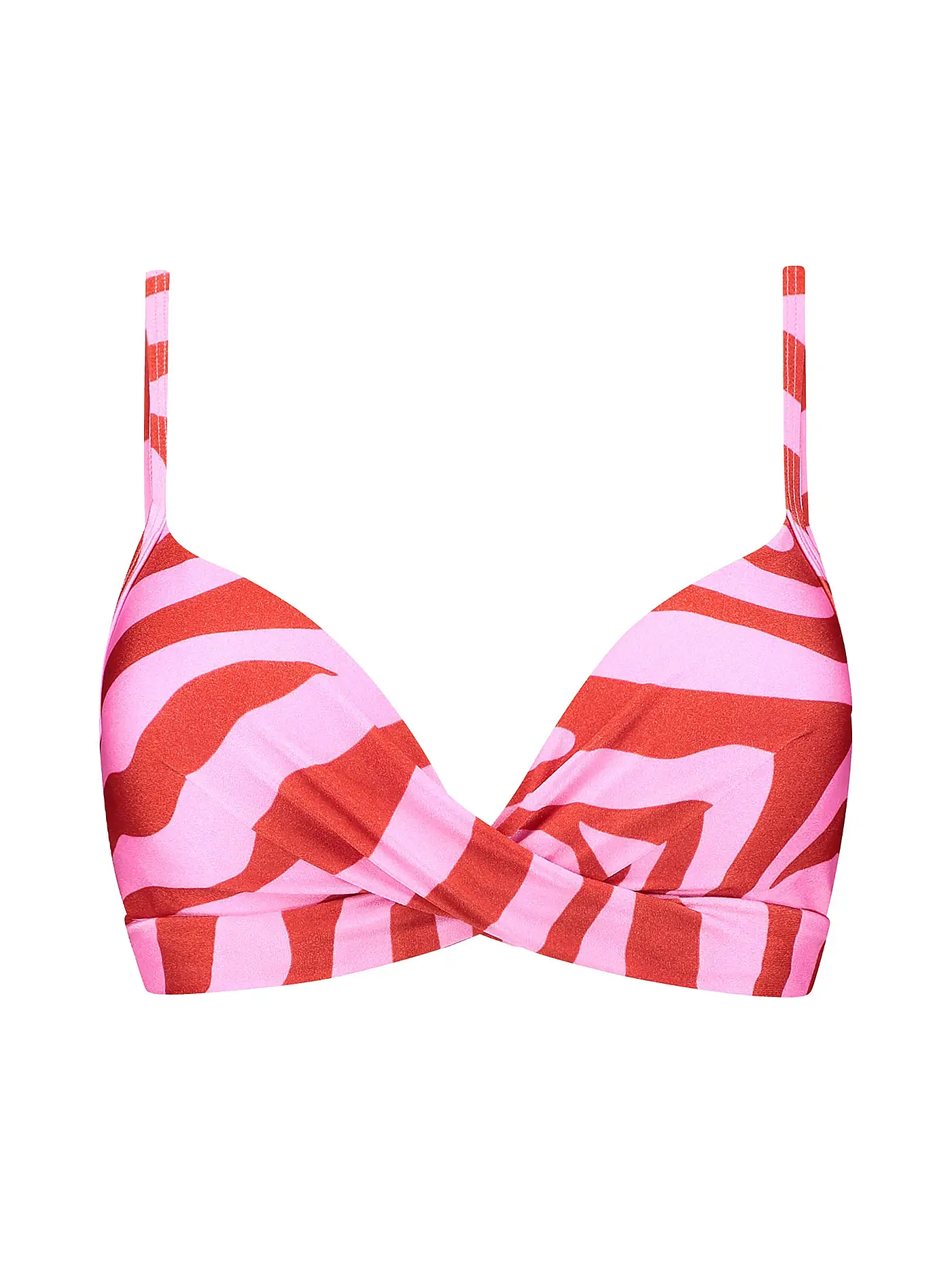 BEACHLIFE | Damen Bikinioberteil Twist Pink Zebra | 